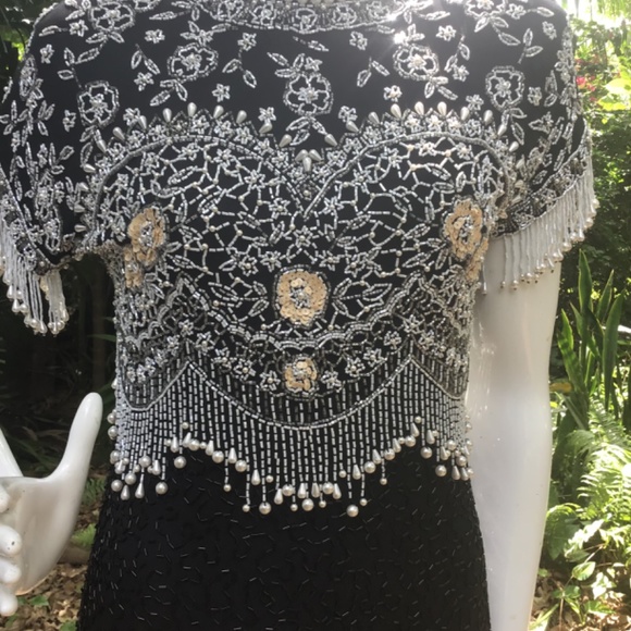 Vintage Oleg Cassini beaded Dress - Picture 14 of 16